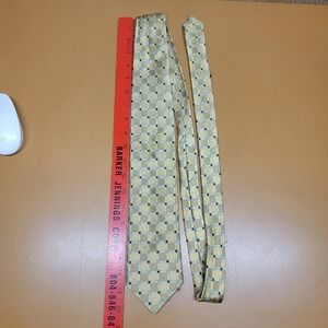 Jos. A. Bank Executive Collection Mens Silk Tie Gold Blue Geometric Polka Dot